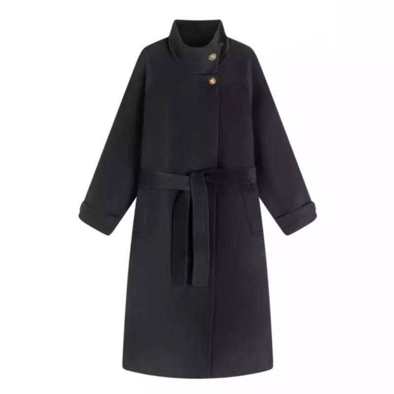 Coats & Jackets | Premium ltalian Manteco Wool Belted Funnel Neck Tailored Midaxi Coat – Womens Clothing Coats & Jackets